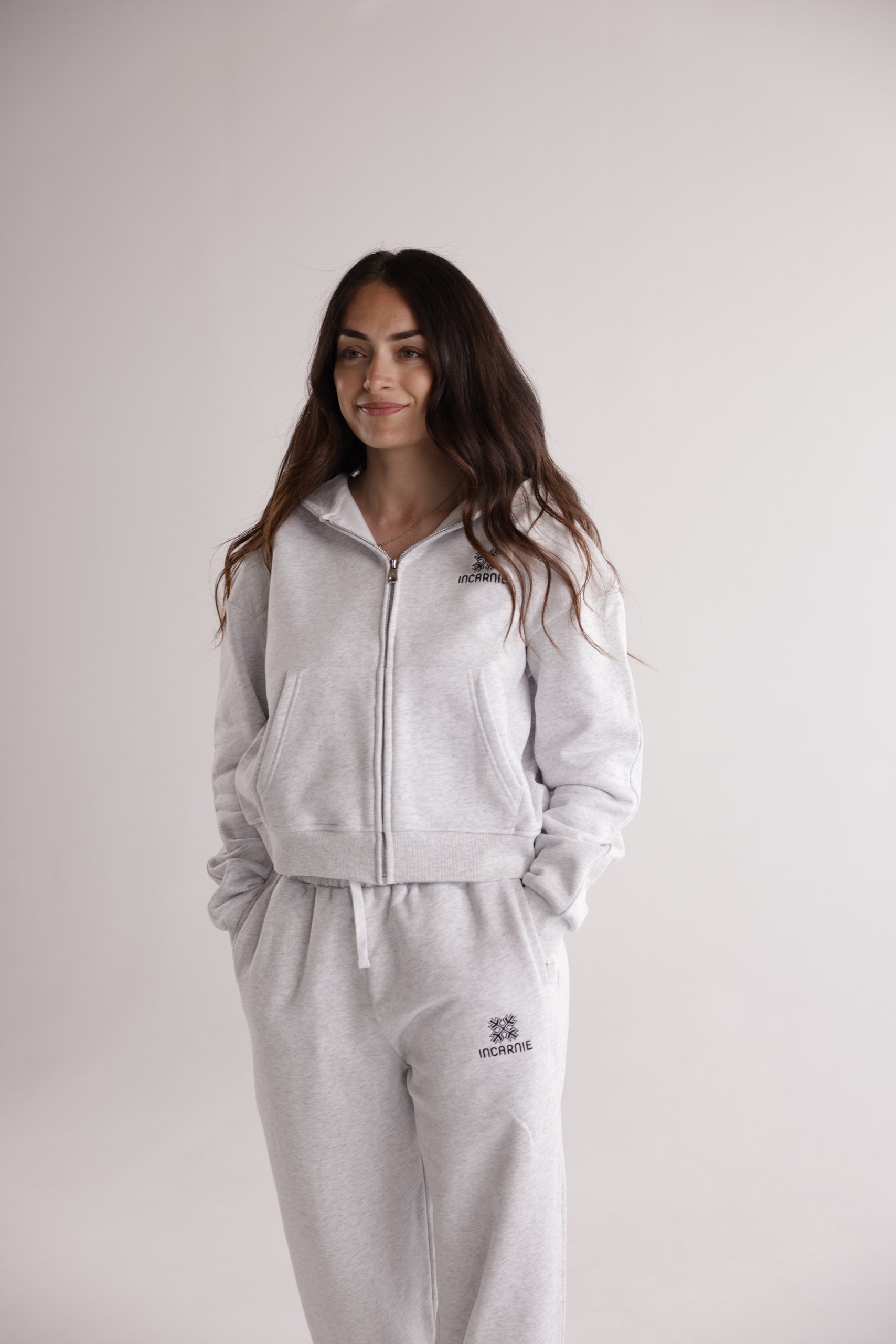 Christian Zip Hoodie UK - Women's Emblem Grey Marl - Incarnie