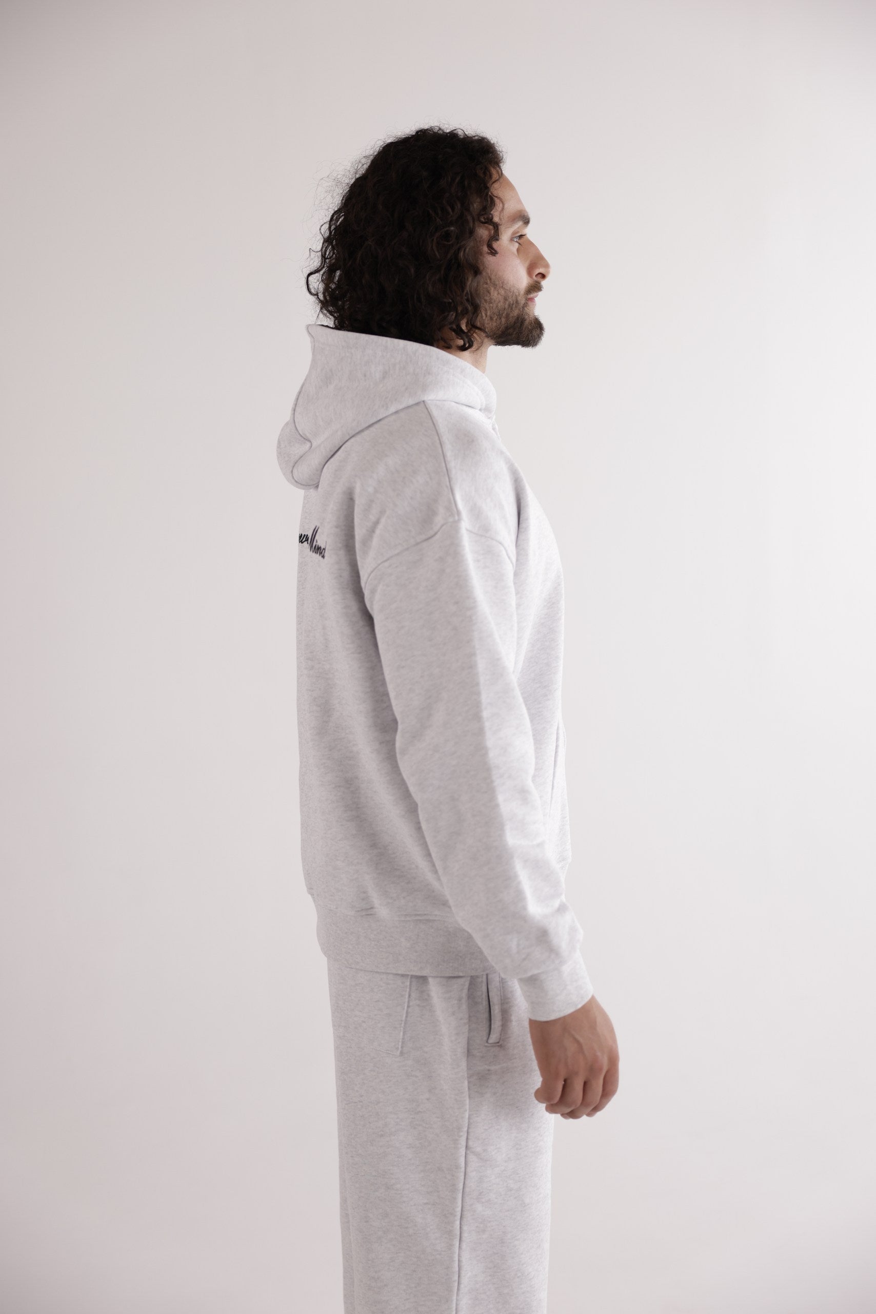 MEN'S EMBLEM ZIP HOODIE – GREY MARL