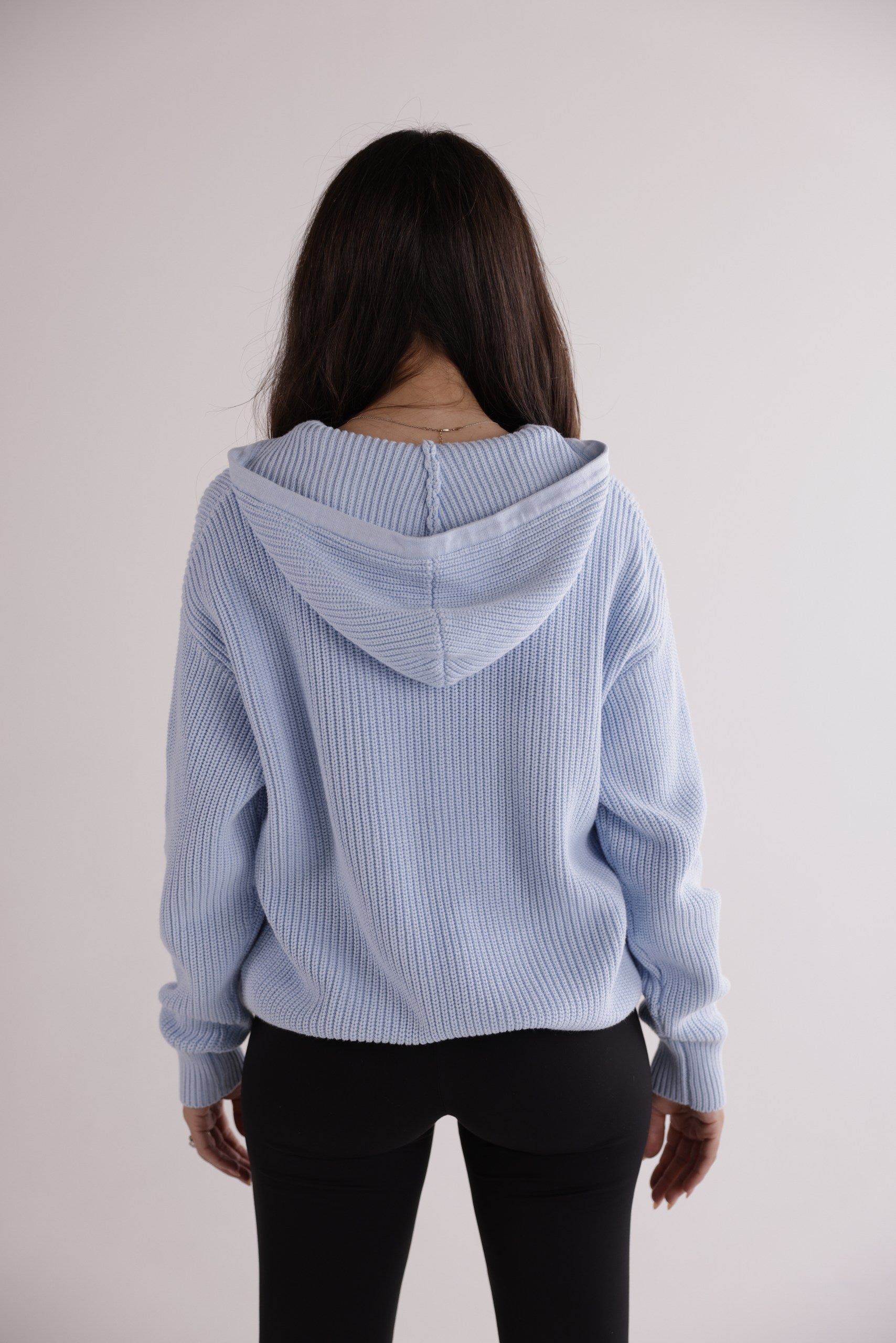 WORLDWIDE HEAVYWEIGHT KNIT HOODIE - BABY BLUE