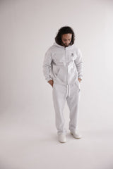 HERREN JOGGINGHOSE „EMBLEM“ MIT GERADEM BEIN – GRAU MELIERT