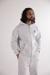 MEN'S EMBLEM ZIP HOODIE – GREY MARL