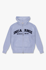 WORLDWIDE HEAVYWEIGHT KNIT HOODIE - BABY BLUE