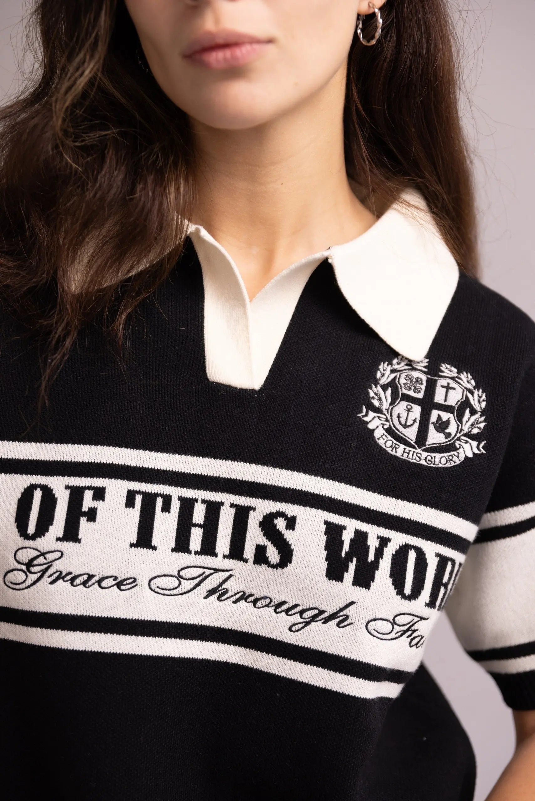 トップス praying world is love womans polo Kim Polo – Praying