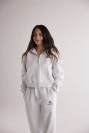 WOMEN'S EMBLEM ZIP HOODIE – GREY MARL