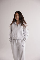 WOMEN'S EMBLEM ZIP HOODIE – GREY MARL