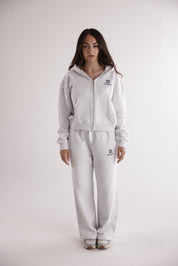 WOMEN'S EMBLEM WIDE LEG JOGGERS – GREY MARL