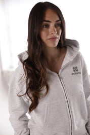 WOMEN'S EMBLEM ZIP HOODIE – GREY MARL