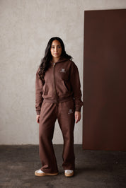 DAMEN EMBLEM WEITE JOGGER – KAKAO-BRAUN