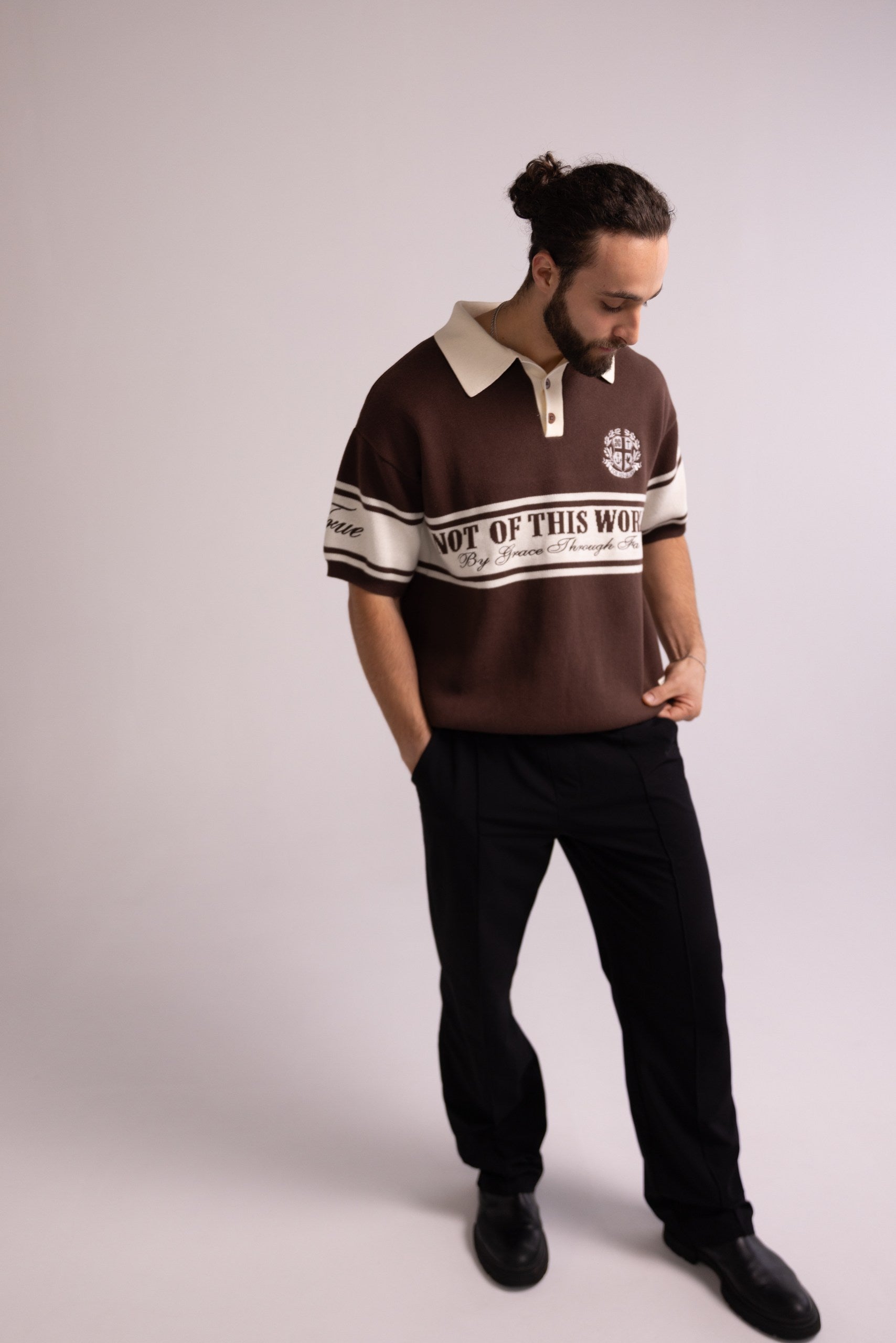 MEN’S “NOT OF THIS WORLD” HEAVYWEIGHT KNIT POLO