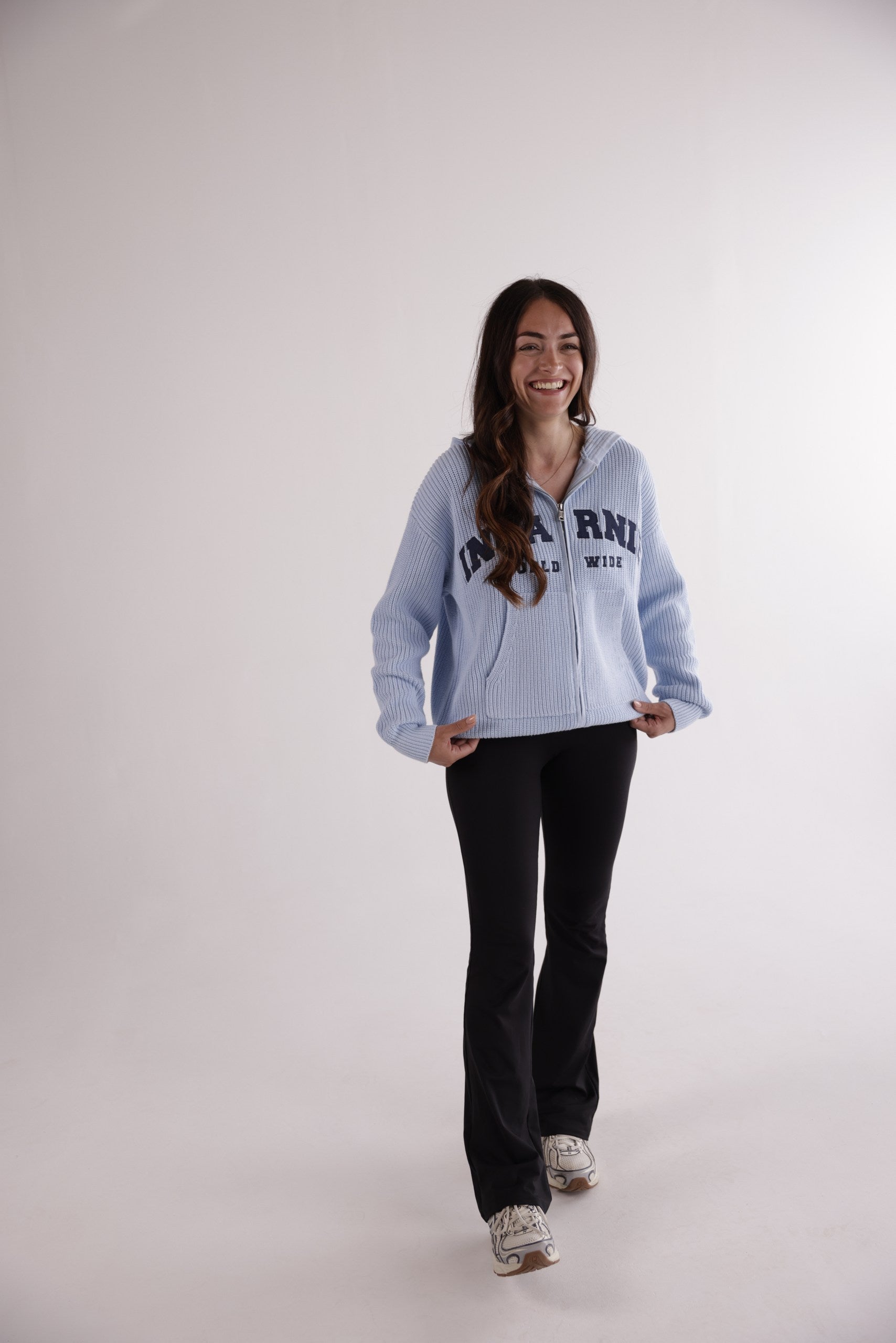 WORLDWIDE HEAVYWEIGHT KNIT HOODIE - BABY BLUE