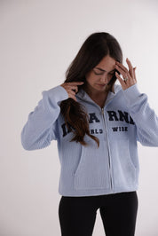 WORLDWIDE HEAVYWEIGHT KNIT HOODIE - BABY BLUE