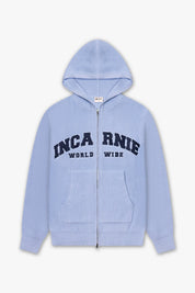 WORLDWIDE HEAVYWEIGHT KNIT HOODIE - BABY BLUE