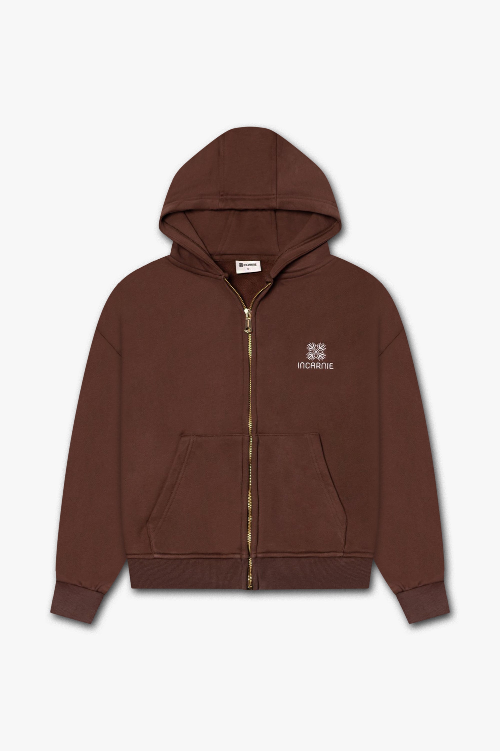 WOMEN'S EMBLEM ZIP HOODIE – COCOA BROWN