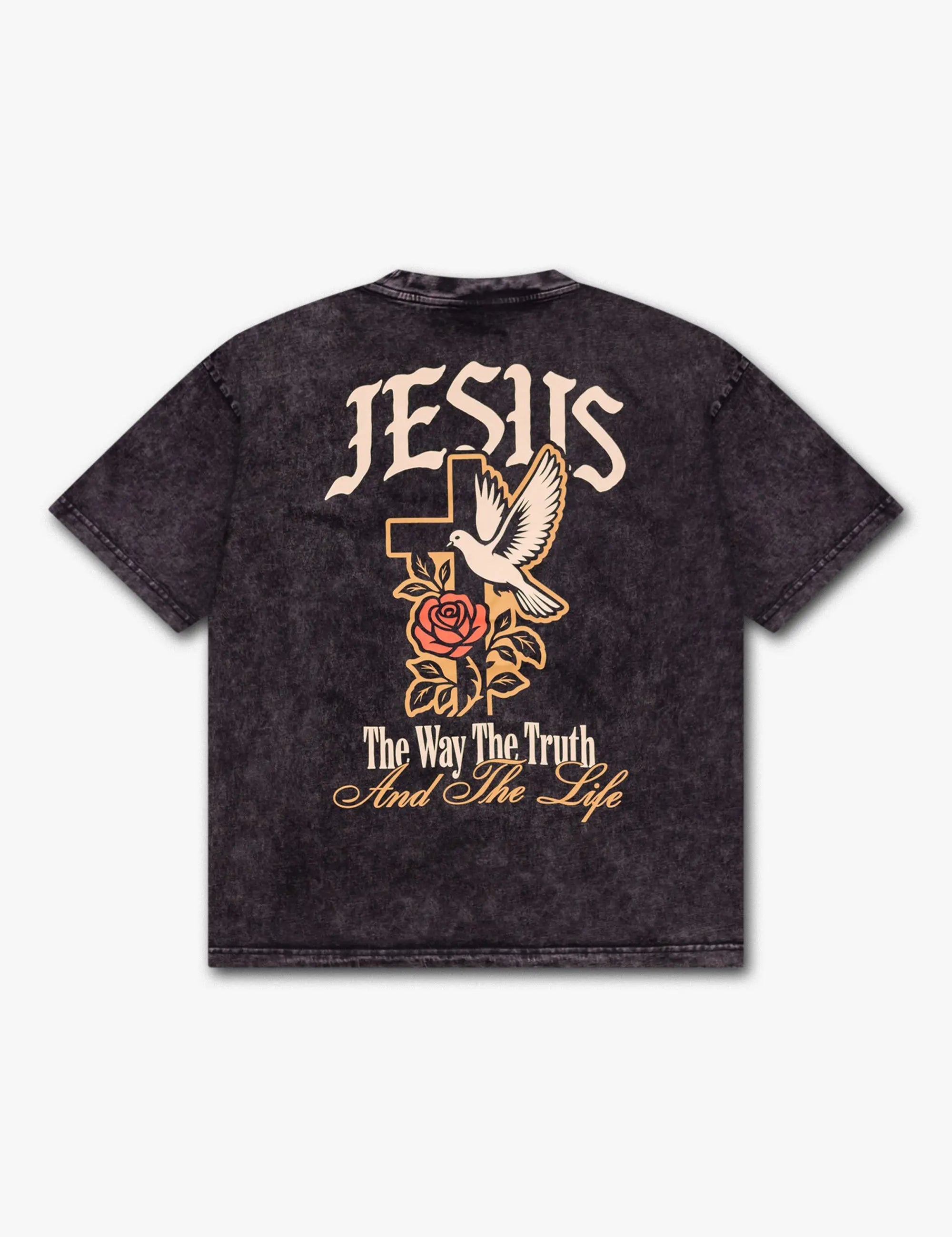 JESUS T-SHIRT - WASHED BLACK Incarnie