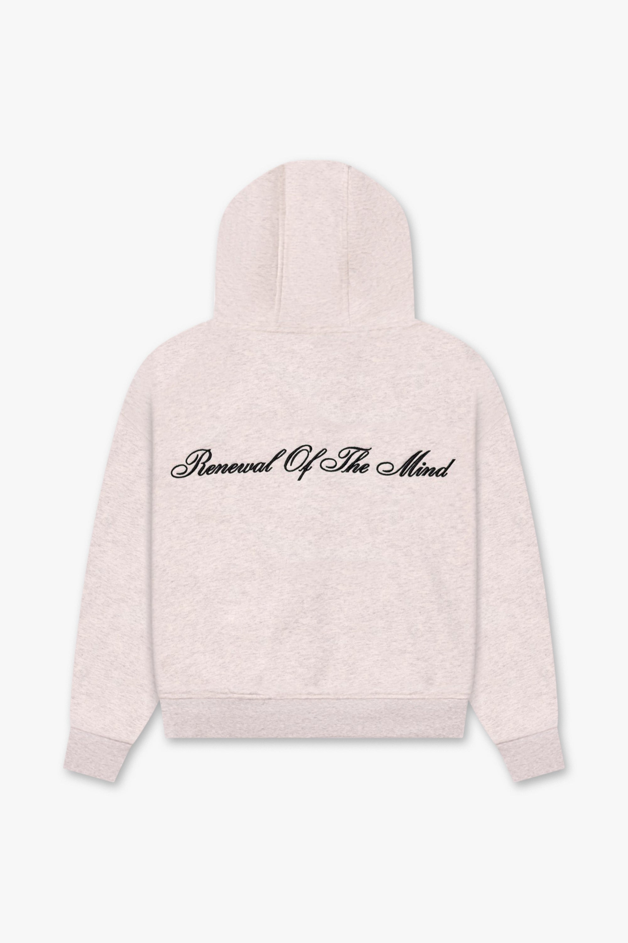 WOMEN'S EMBLEM ZIP HOODIE – GREIGE