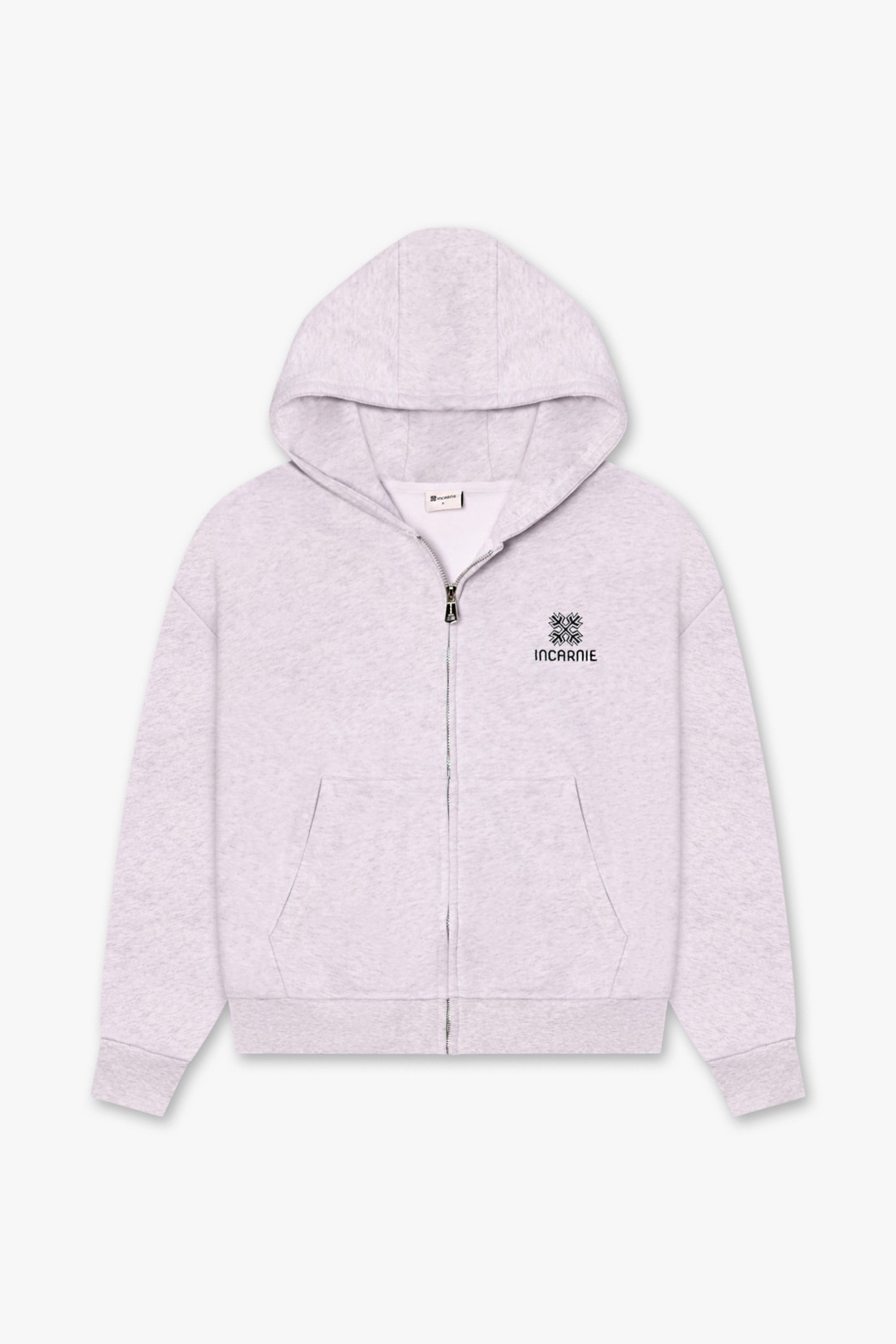 MEN'S EMBLEM ZIP HOODIE – GREY MARL