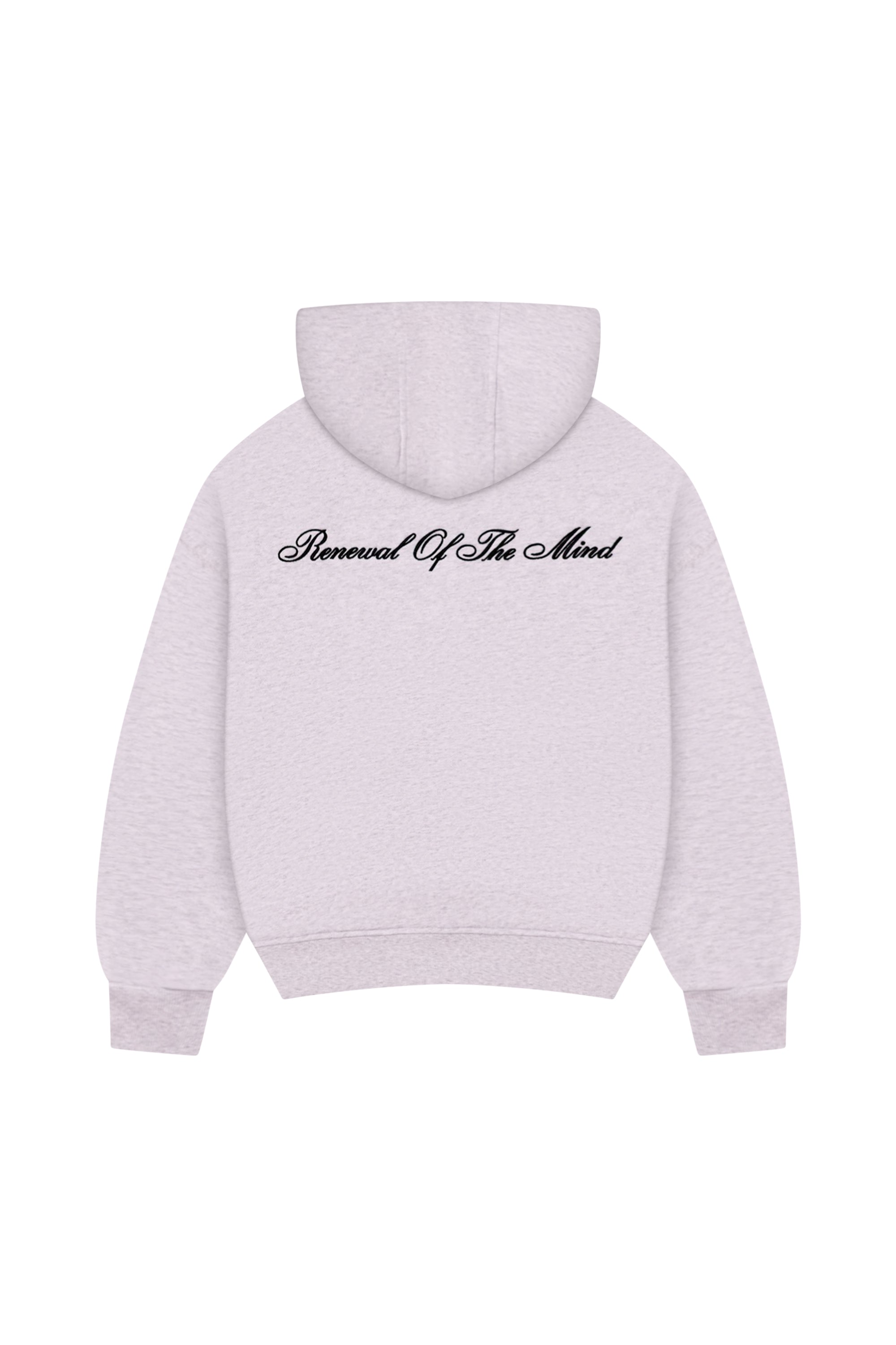 Herren-Kapuzenpullover mit Emblem und Reißverschluss – Grau meliert