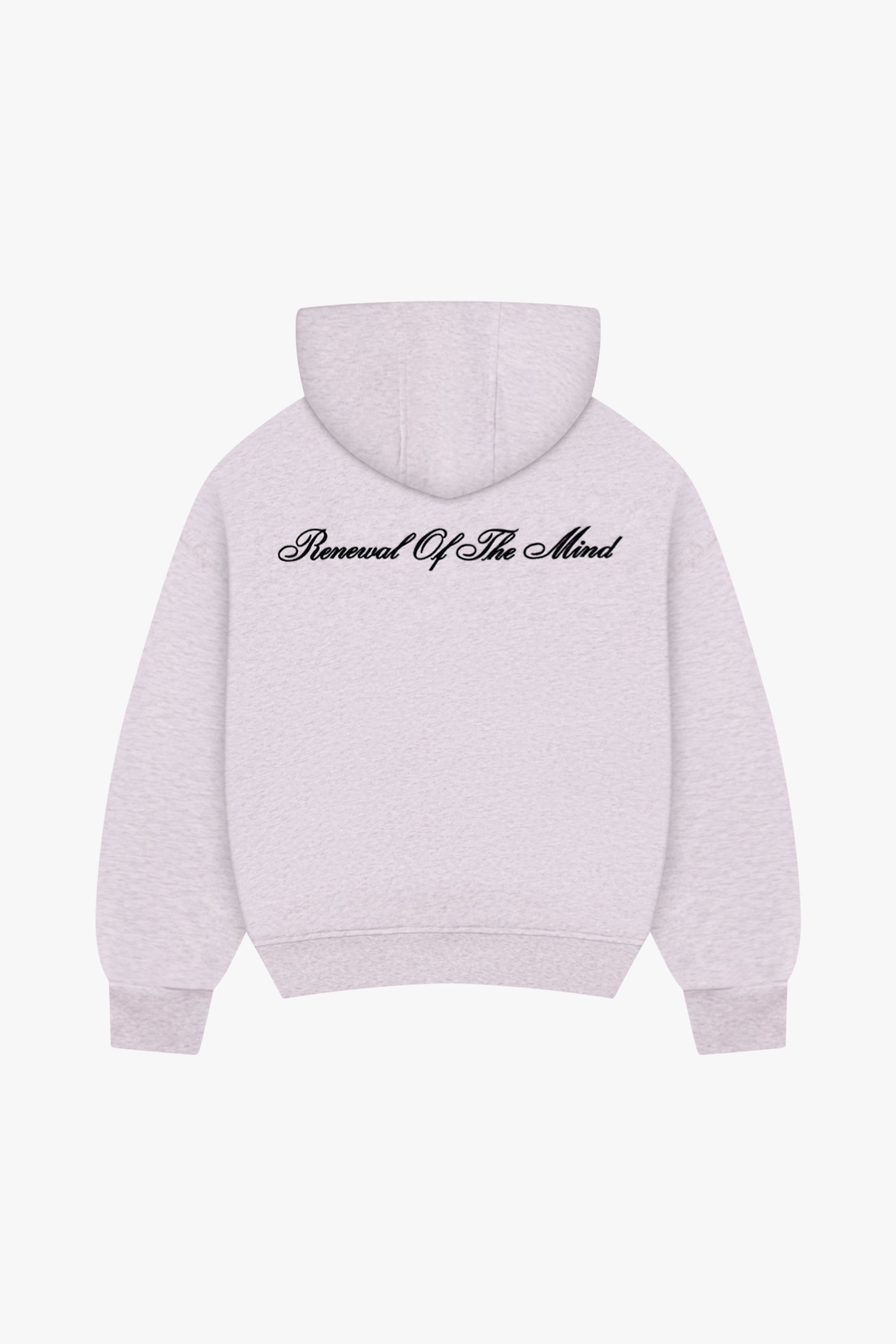 Damen-Kapuzenpullover mit Emblem und Reißverschluss – Grau meliert