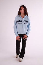 WORLDWIDE HEAVYWEIGHT KNIT HOODIE - BABY BLUE