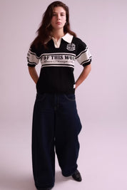 DAMEN HEAVYWEIGHT STRICKPOLOSHIRT „NOT OF THIS WORLD“