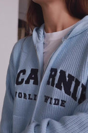 WORLDWIDE HEAVYWEIGHT KNIT HOODIE - BABY BLUE